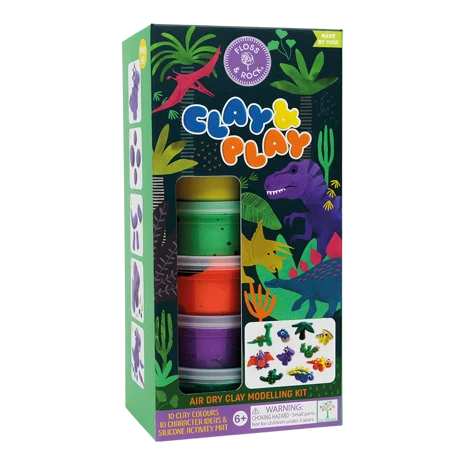 Floss & Rock Clay And Play Hava İle Kuruyan Kil Seti/ Dino
