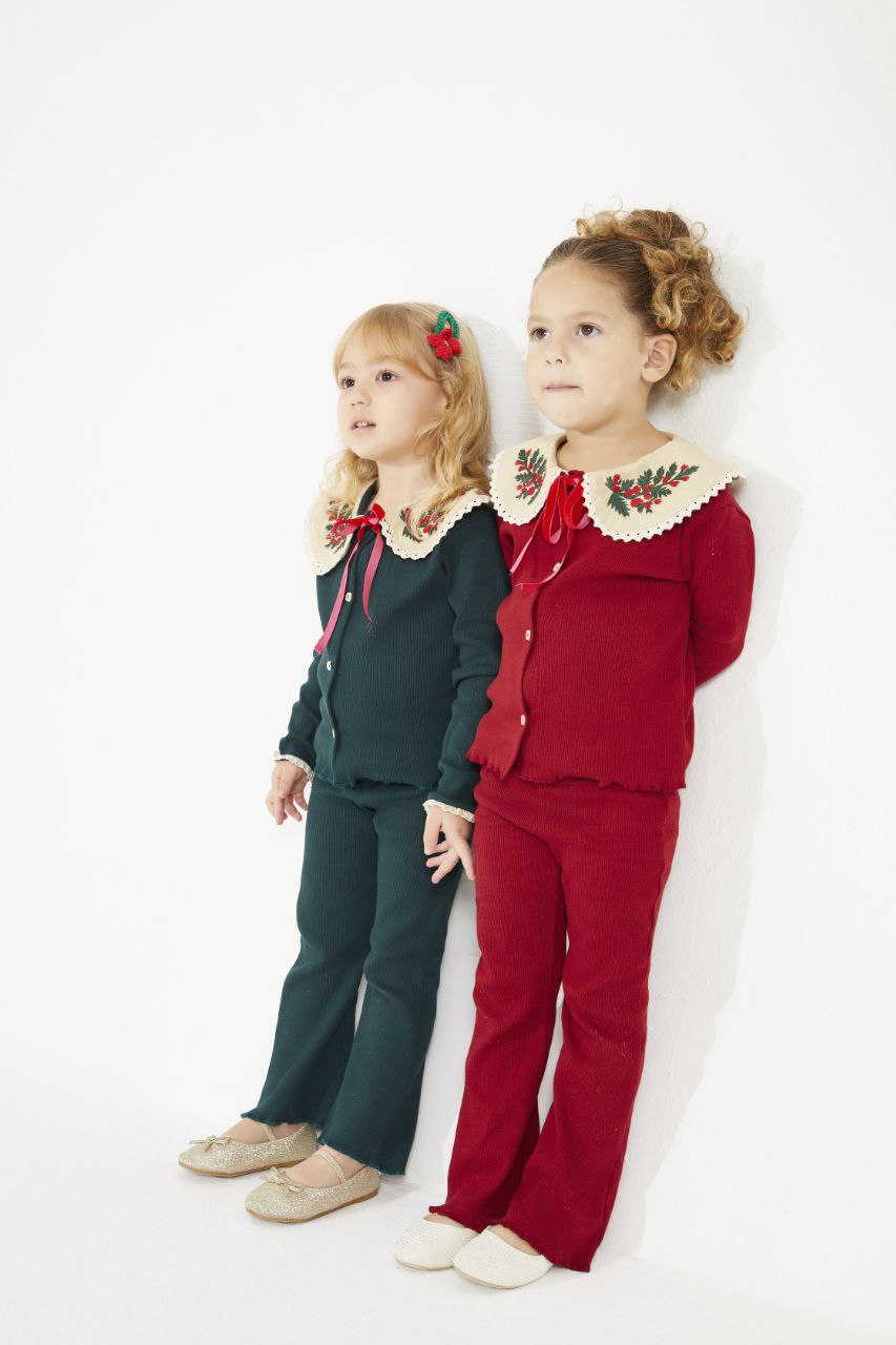 Koyu%20Kırmızı%20Yakası%20Nakışlı%20Fitilli%20Takım