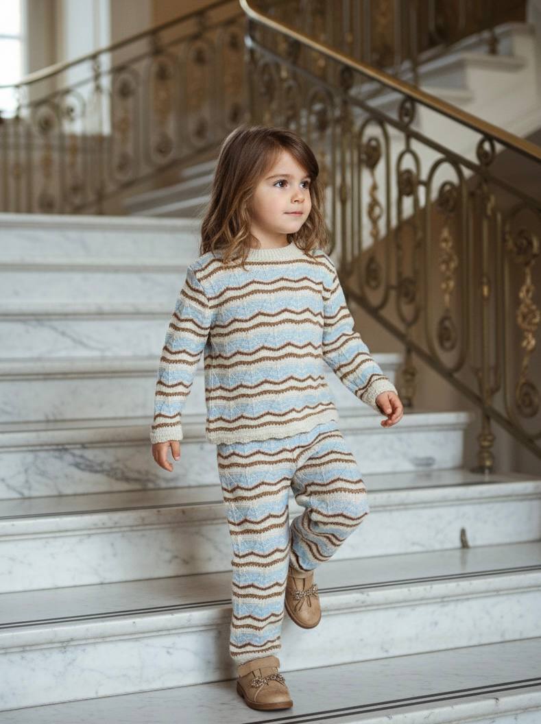 Bebek%20Mavisi%20Krem%20Yaldızlı%20Triko%20Takım