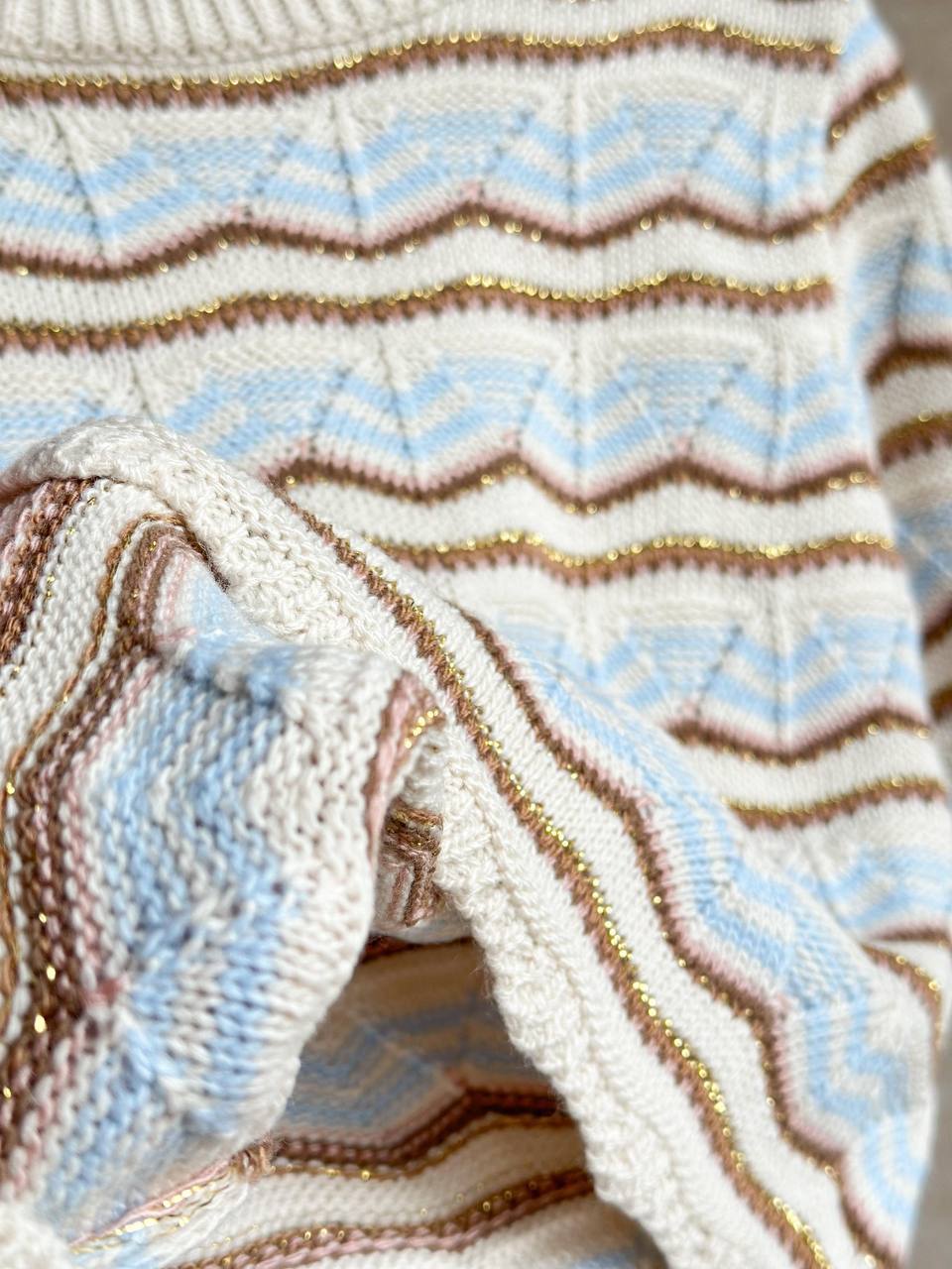 Bebek%20Mavisi%20Krem%20Yaldızlı%20Triko%20Takım