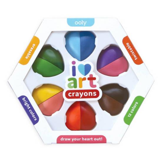 Ooly I Heart Art Silinebilir 6lı Renk Mum Boya (12 Renk)