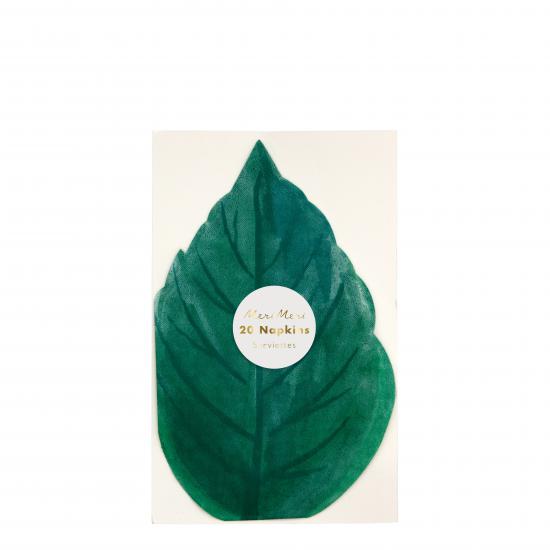 Meri Meri - Rose Garden Leaf Napkins - Gül Bahçesi Yaprak Peçeteler - 20’li
