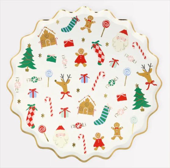 Meri Meri - Jolly Christmas Dinner Plates - Yeni Yıl Tabaklar (L) (8’li)