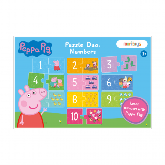 Moritoys - Peppa Pig İkili Puzzle: Sayılar 10’lu Yapboz Seti