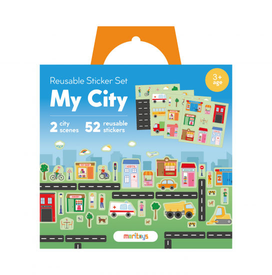 Moritoys - Reusable Sticker Set: My City - Tak Çıkar Çıkartma Oyunu