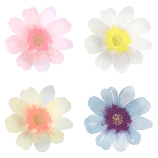 Meri Meri - Flower Garden Plates - Çiçek Bahçesi Tabaklar - L - 8’li