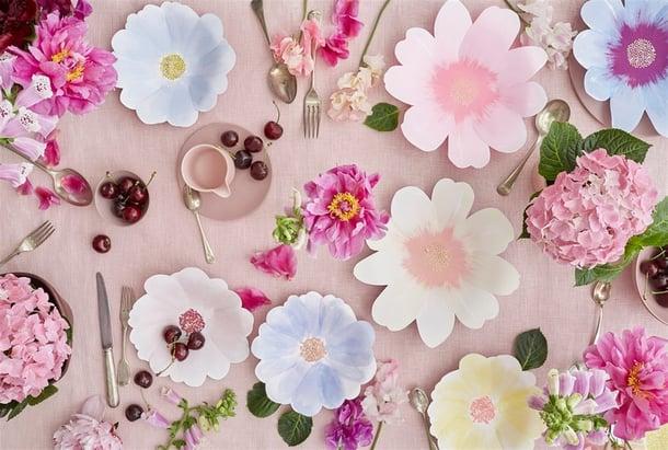 Meri Meri - Flower Garden Plates - Çiçek Bahçesi Tabaklar - L - 8’li