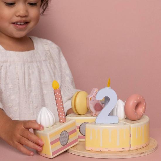 Little Dutch - Ahşap Doğumgünü Pastası Pembe