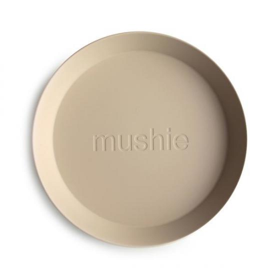 Mushie İkili Yuvarlak Yemek Tabağı - Vanilla