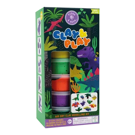 Floss & Rock Clay And Play Hava İle Kuruyan Kil Seti/ Dino