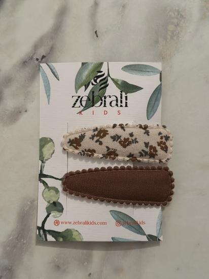 Kahve/Çiçek Klips Toka