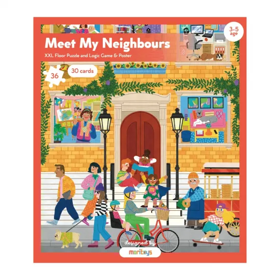 Moritoys - Meet My Neighbours - 36 Parça XXL Dev Puzzle, 30 Aktivite Kartı & Poster