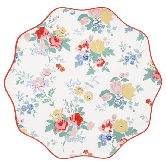 Meri Meri - Vintage Floral Tabaklar - L - 8 Adet
