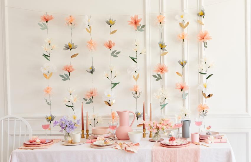 Meri Meri - Tapered Floral Candles - Çiçek Desenli Mumlar 