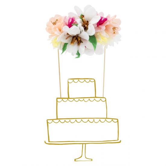 Meri Meri - Flower Bouquet Cake Topper -Çiçek Buketi Pasta Süsü
