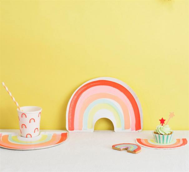 Meri Meri - Neon Rainbow Plates - NeonGökkuşağı Tabak - L
