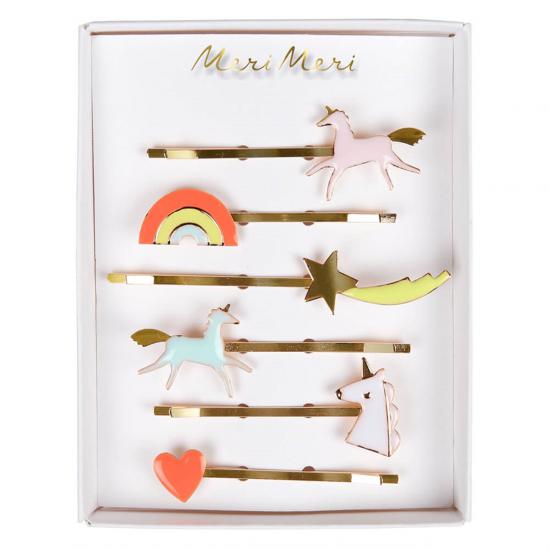 Meri Meri - Unicorn Enamel Hair Slides -Unicorn Toka