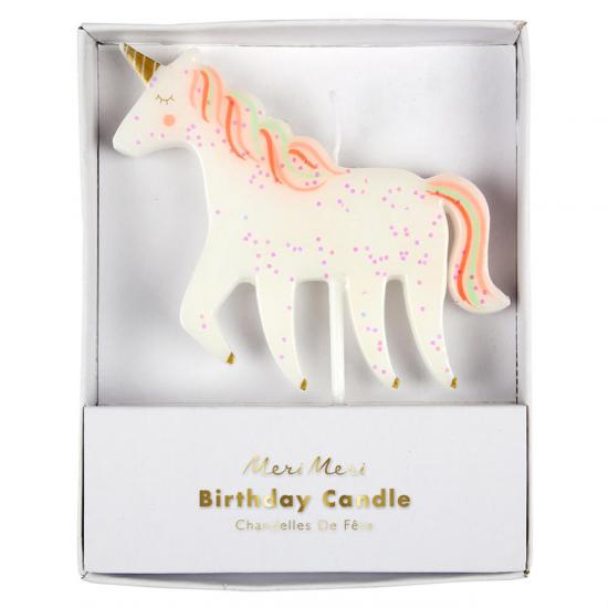 Meri Meri - Unicorn Glitter Candle -Unicorn Simli Mum
